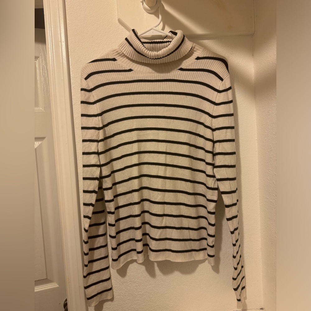 Striped turtleneck